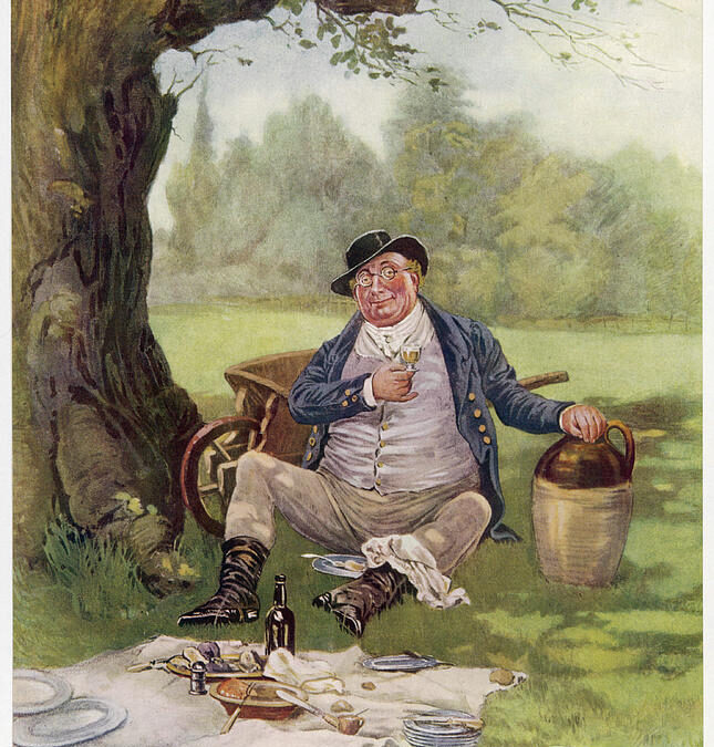 Fred Barnard’s Mr. Pickwick’s Picnic in The Pickwick Papers (1870c)