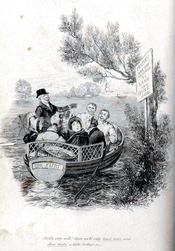 Robert Seymour’s “Parties are not Not Allowed to Land and Dine Here” (1838c.)