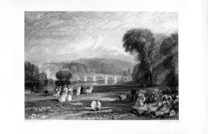 J.M.W. Turner. Richmond Hill and Bridge, Surrey (1828), steel engraving by William Smith (1832) in Picturesque Views in England and Wales (1827/38) See J.M.W. Turner. Richmond Hill and Bridge, Surrey (1828), watercolor on paper. British Museum, London. 