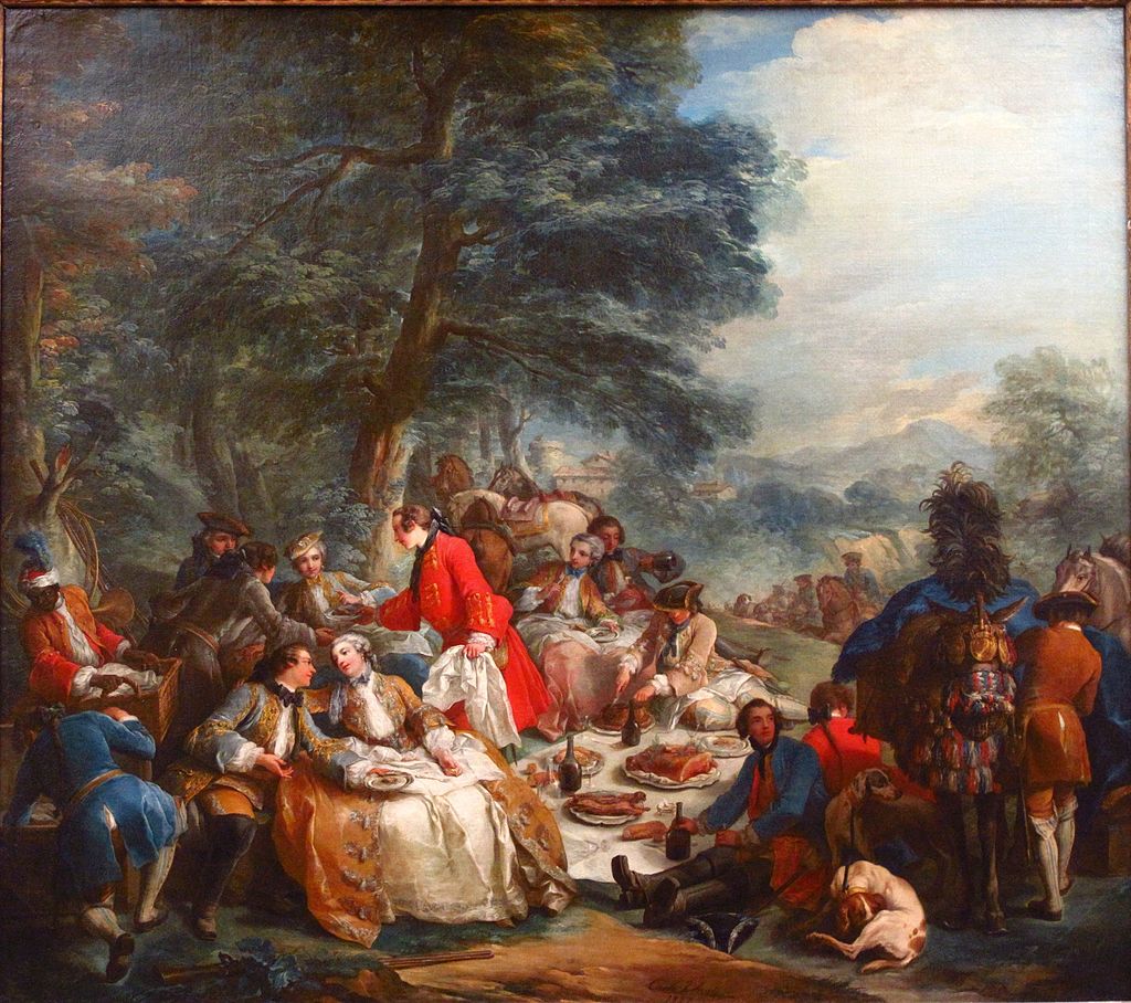 Carle Andre Van Loo’s Halte de chasse (1737)