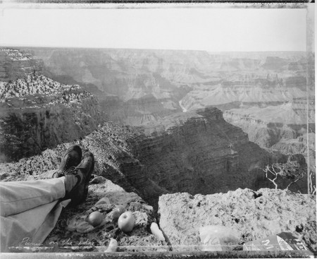 Mark Klett’s Picnic on the Edge of Rim, Grand Canyon (1983)