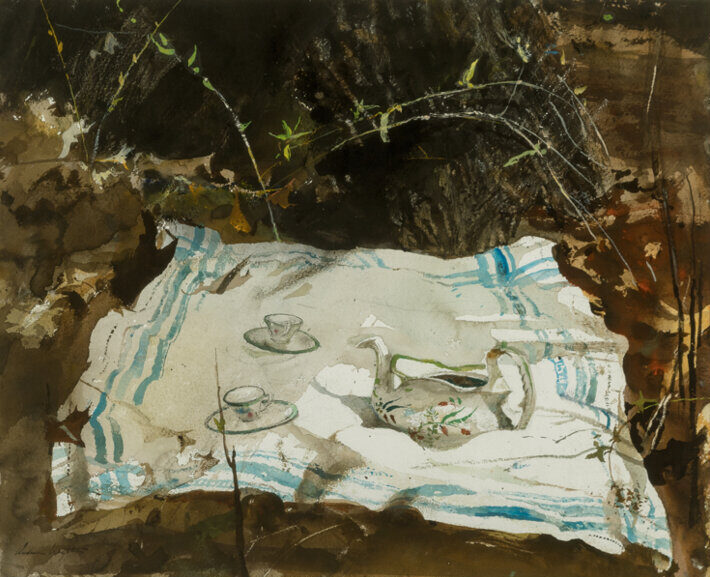 Andrew Newell Wyeth’s Picnic, Tea for Two study (1989)