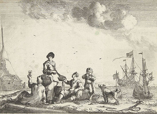 Ludolf Bakhuizen’s Picnick aan zee  (1701)