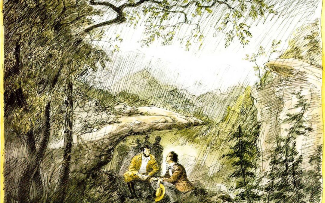 Nathaniel Hawthorne & Herman Melville Picnic on Monument Mountain (August 1850)