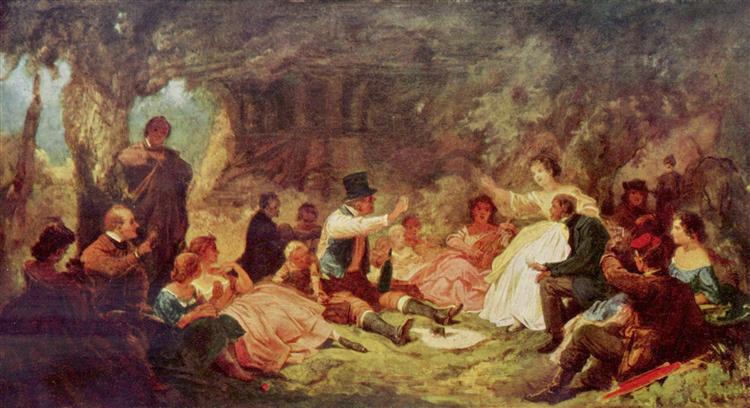 Carl Spitzweg’s Déjeuner sur l’herbe (1864c.)