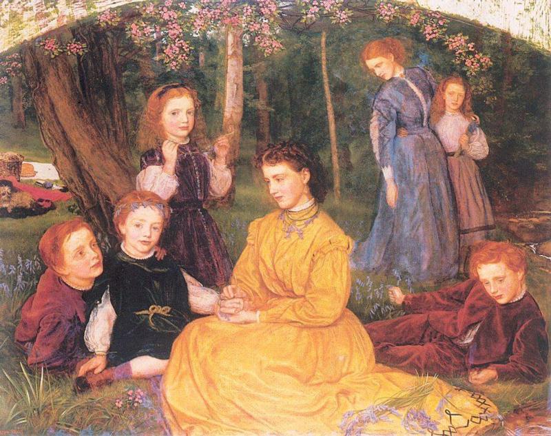 Arthur Hughes’s   A Birthday Picnic (1867)